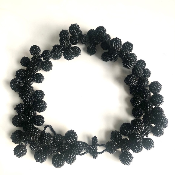 Hand Made Seed Bead Necklace AdjustableBlack 39$